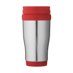 Tasse isotherme en acier avec intérieur en plastique 400ml Barista couleur rouge vue arrière