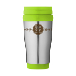 Tasse isotherme en acier avec intérieur en plastique 400ml Barista couleur vert lime vue avec logo