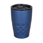 Verre thermique en acier aux formes géométriques 350ml Avenue Liberica couleur bleu deuxième vue frontale