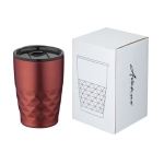 Verre thermique en acier aux formes géométriques 350ml Avenue Liberica couleur rouge deuxième vue