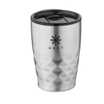 Verre thermique en acier aux formes géométriques 350ml Avenue Liberica couleur argenté vue avec impression sérigraphique