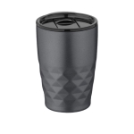 Verre thermique en acier aux formes géométriques 350ml Avenue Liberica couleur gris foncé deuxième vue frontale