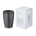 Verre thermique en acier aux formes géométriques 350ml Avenue Liberica couleur gris foncé deuxième vue