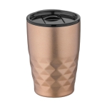 Verre thermique en acier aux formes géométriques 350ml Avenue Liberica couleur champagne deuxième vue frontale