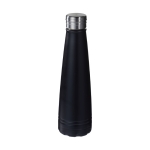 Gourde isotherme personnalisée de qualité en acier 500 ml Avenue Port couleur noir deuxième vue frontale