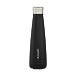 Gourde isotherme personnalisée de qualité en acier 500 ml Avenue Port couleur noir vue avec impression sérigraphique