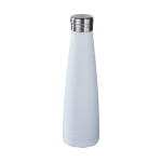 Gourde isotherme personnalisée de qualité en acier 500 ml Avenue Port couleur blanc deuxième vue frontale