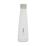 Gourde isotherme personnalisée de qualité en acier 500 ml Avenue Port couleur blanc vue avec impression sérigraphique