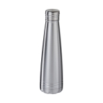 Gourde isotherme personnalisée de qualité en acier 500 ml Avenue Port couleur argenté deuxième vue frontale