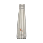 Gourde isotherme personnalisée de qualité en acier 500 ml Avenue Port couleur argenté vue avec impression sérigraphique