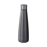 Gourde isotherme personnalisée de qualité en acier 500 ml Avenue Port couleur titan deuxième vue frontale