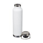 Gourde isotherme en acier avec large ouverture 650 ml Avenue Lake couleur blanc vue avec impression sérigraphique