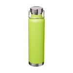 Gourde isotherme en acier avec large ouverture 650 ml Avenue Lake couleur vert lime deuxième vue frontale