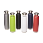 Gourde isotherme en acier avec large ouverture 650 ml Avenue Lake couleur vert lime deuxième vue en couleurs