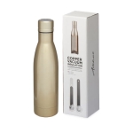 Gourde isotherme de qualité en acier inoxydable 500 ml Avenue Lane couleur doré deuxième vue frontale