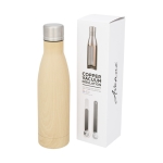 Bouteille imprimée avec revêtement en bois Avenue Lane Natural 500 ml couleur bois