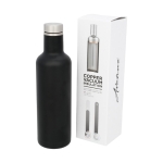 Gourde isotherme personnalisée élégante en acier 750 ml Avenue Road couleur noir
