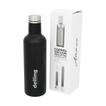 Gourde isotherme personnalisée élégante en acier 750 ml Avenue Road couleur noir vue impression avec logo 2