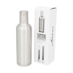 Gourde isotherme personnalisée élégante en acier 750 ml Avenue Road couleur argenté