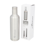 Gourde isotherme personnalisée élégante en acier 750 ml Avenue Road couleur argenté vue impression avec logo 2