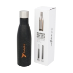 Bouteille thermique publicitaire tachetée 500 ml Avenue Lane Trend couleur noir vue avec impression sérigraphique