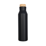 Bouteille publicitaire en acier avec bouchon liège 590 ml Avenue Park couleur noir deuxième vue frontale