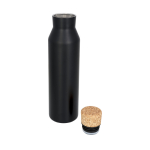 Bouteille publicitaire en acier avec bouchon liège 590 ml Avenue Park couleur noir deuxième vue