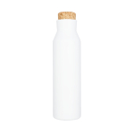 Bouteille publicitaire en acier avec bouchon liège 590 ml Avenue Park couleur blanc deuxième vue frontale