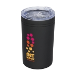 Verre thermos en acier avec fermeture antidérapante 330ml Coffee Club couleur noir vue avec impression sérigraphique