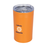 Verre thermos en acier avec fermeture antidérapante 330ml Coffee Club couleur orange vue avec impression sérigraphique