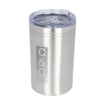 Verre thermos en acier avec fermeture antidérapante 330ml Coffee Club couleur argenté vue avec impression sérigraphique