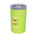Verre thermos en acier avec fermeture antidérapante 330ml Coffee Club couleur vert lime vue avec impression sérigraphique