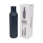 Gourde isotherme personnalisée sans condensation 510 ml Avenue Centre couleur bleu deuxième vue frontale