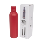 Gourde isotherme personnalisée sans condensation 510 ml Avenue Centre couleur rouge deuxième vue frontale