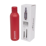 Gourde isotherme personnalisée sans condensation 510 ml Avenue Centre couleur rouge vue avec impression sérigraphique