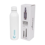 Gourde isotherme personnalisée sans condensation 510 ml Avenue Centre couleur blanc vue avec impression sérigraphique