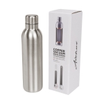 Gourde isotherme personnalisée sans condensation 510 ml Avenue Centre couleur argenté deuxième vue frontale