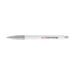 Stylo promotionnel bicolore de base à l'Encre Bleue Parker Vector couleur blanc vue avec logo