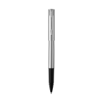 Stylo classique en acier inoxydable à encre noire Waterman Graduate couleur argenté vue frontale