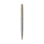 Stylo en acier de haute qualité avec encre bleue Waterman Hémisphère couleur doré vue frontale