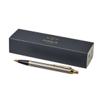 Stylos métal personnalisés finition dorée Encre bleue Parker IM Gold couleur argenté deuxième vue frontale