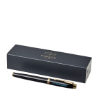 Stylo en acier avec finitions argentées à encre bleue Parker IM Silver avec zone d'impression