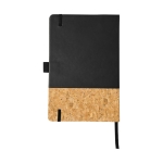 Carnet élégant en liège A5 avec des pages lignées JournalBooks Cork couleur noir deuxième vue arrière