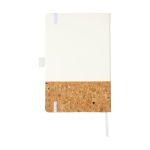 Carnet élégant en liège A5 avec des pages lignées JournalBooks Cork couleur blanc deuxième vue arrière