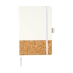 Carnet élégant en liège A5 avec des pages lignées JournalBooks Cork couleur blanc deuxième vue frontale