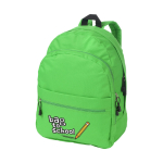 Sac à dos publicitaire de style enfantin de plusieurs couleurs Teens couleur vert clair vue impression sérigraphique