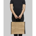 Sac cabas en jute fermeture velcro et doubles poignées Jute Edge couleur noir image nature morte 2