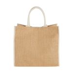 Sac cabas en jute fermeture velcro et doubles poignées Jute Edge couleur blanc deuxième vue frontale