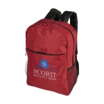 Sacs à dos design pour PC de 15,6´´ en polyester 600D Business Casual couleur rouge deuxième vue impression sérigraphique