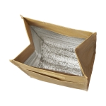 Grand sac isotherme rétro pour jusqu'à 12 canettes Big Paper couleur marron troisième vue